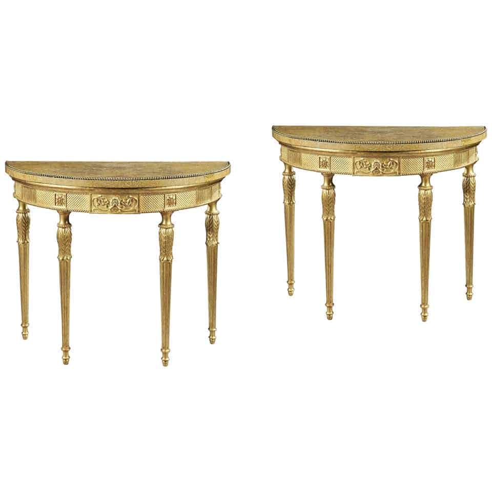 gold antique tables